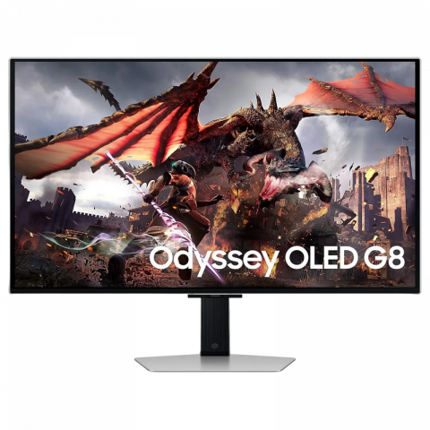 Monitor OLED Gaming Samsung 31.5" Odyssey G8 S32DG800, 4K, 240Hz, 0.03ms, G-Sync/FreeSync, Silver [0]