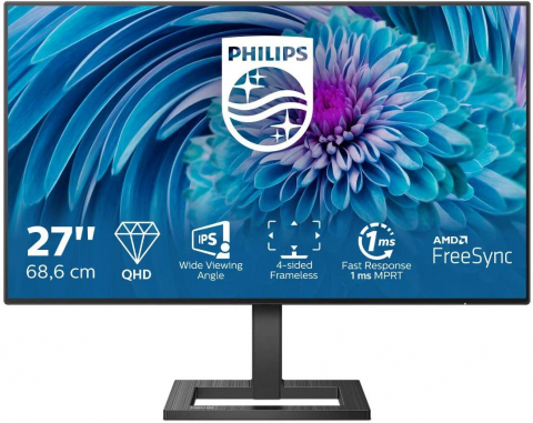 Monitor PHILIPS 27" 275E2FAE, IPS, QHD, 75Hz, 1ms, HDR, Boxe, Negru [12]