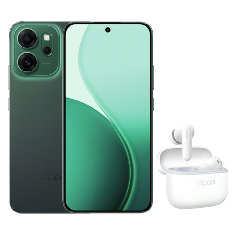 Smartphone - OPPO Reno 14F 5G 8/256GB Luminous Green + Oppo TWS Headphones Enco Buds 3 Pro