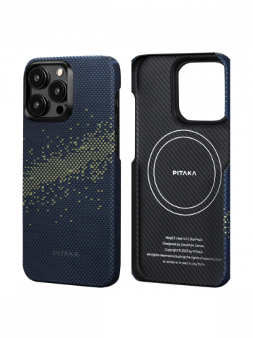 Электроника - Чехол PITAKA Fusion Weaving MagEZ 4 Milky Way Galaxy для iPhone15 Pro