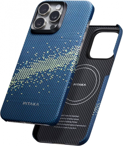 Электроника - Чехол PITAKA Fusion Weaving MagEZ 4 Milky Way Galaxy для iPhone15 Pro Max
