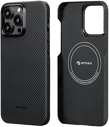 Электроника - Чехол PITAKA MagEZ 4 Black/Grey Twill 600D для iPhone15 Pro Max