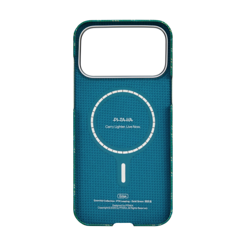 Pitaka Ultra-Slim Case for  iPhone 17 Pro Gold/Green [1]