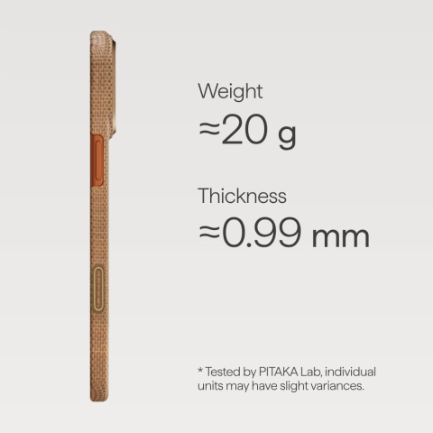 Pitaka Ultra-Slim Case for iPhone 17 Pro Golden glint [1]