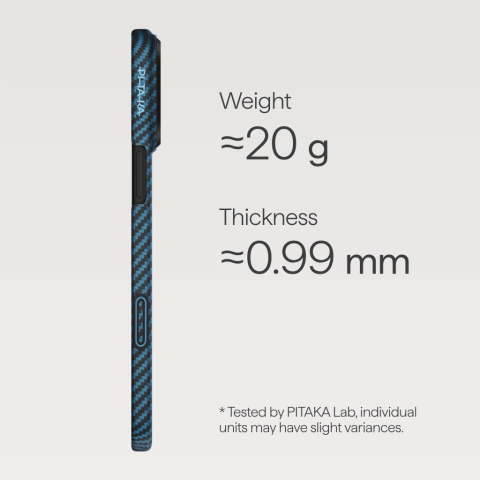 Pitaka Ultra-Slim Case (With PitaTap) for iPhone 17 Pro Black/Blue [4]