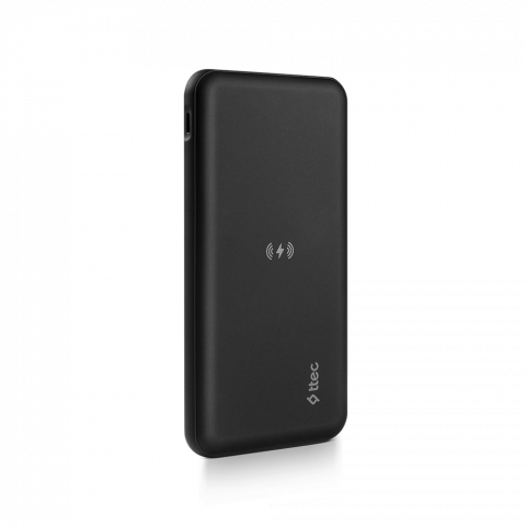 Power bank - ttec Powerbank 10.000mAh Slim Pro W Wireless, Black