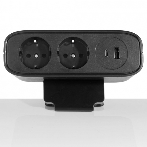 Розетка Omni Power, вилка EU, 2 розетки, 1 USB, 1 Type-C, черный. [1]