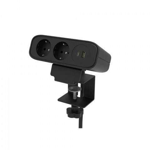 Echipamente de retea - Omni Power Socket, EU Plug, 2 Socket, 1 USB, 1 Type-C, Black