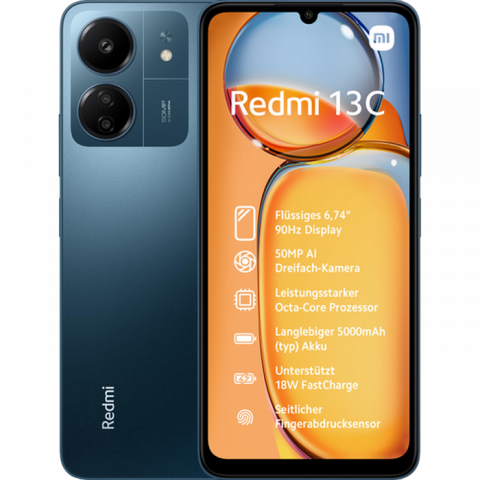 Telefon Redmi 13C 8/256 Gb EU Navy Blue Diagonala ecranului: 6,74 ", Rezolutia ecranului: 1600 x 720, Max. Rezoluția camerei: 50 MP, Cameră frontală: 8 MP, Capacitate acumulator: 5000 mAh, Chipset: Mediatek MT6769Z Helio G85, Platformă software: Android, [2]