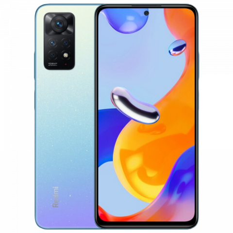 Telefon Redmi Note 11 Pro 4G 6/64 Star Blue Diagonala ecranului: 6,67 ", Rezolutia ecranului: 2400x1080, Max. Rezoluția camerei: 108 MP, Cameră frontală: 16 MP, Capacitate acumulator: 5000 mAh, Chipset: Mediatek Helio G96, Platformă software: Android, Grad de protecție: IP53 rezistent la praf si stropire, [2]