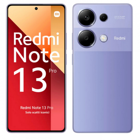 Telefon Redmi Note 13 Pro 8/256GB EU Lavender Purple Diagonala ecranului: 6,67 ", Rezolutia ecranului: 2400x1080, Max. Rezoluția camerei: 200 MP, Cameră frontală: 16 MP, Capacitate acumulator: 5000 mAh, Chipset: Mediatek Helio G99 Ultra, Platformă software: Android, Grad de protecție: IP54, [0]