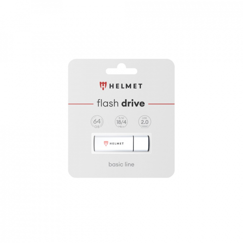 Helmet USB Drive 2.0 Basic Line 64 GB, Silver [1]