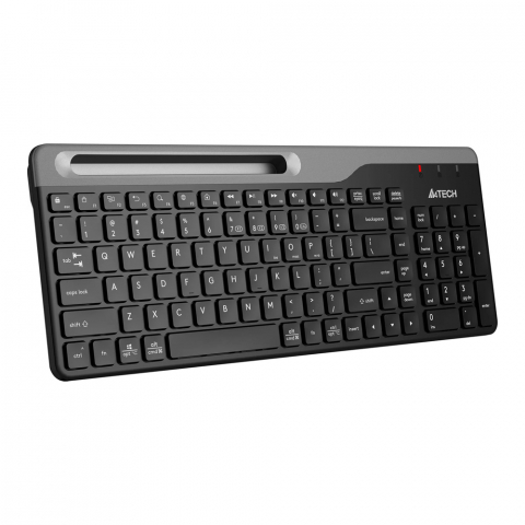 A4Tech Wireless Keyboard FBK25, Multimedia, Smartphone Cradle, up to 4 Devices, BT/2.4Ghz, Black [1]