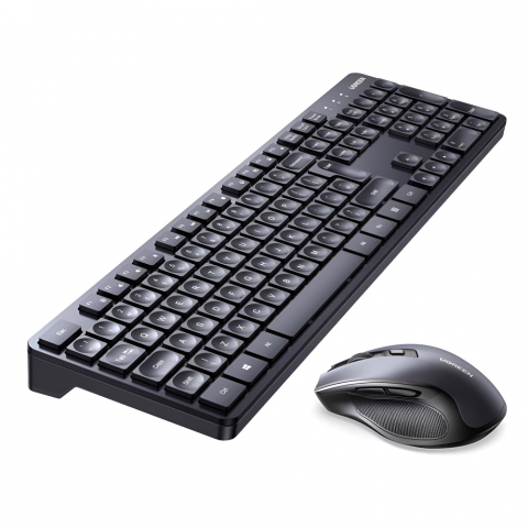 UGREEN Wireless Combo Keyboard and Mouse Ergonomic US MK006, Black [2]