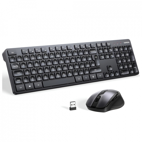Periferice - UGREEN Wireless Combo Keyboard and Mouse Ergonomic US MK006, Black