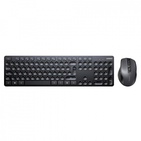 UGREEN Wireless Combo Keyboard and Mouse Ergonomic US MK006, Black [1]