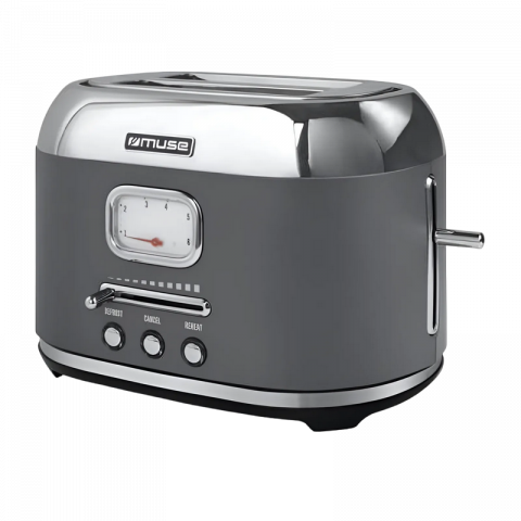 Prajitoare de paine - Toster Muse MS-120DG, Negru/Inox, Control electronic