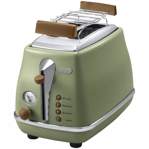 Ретро тостер DeLonghi CTOV 2103 GR, 900Вт, Зеленый [1]