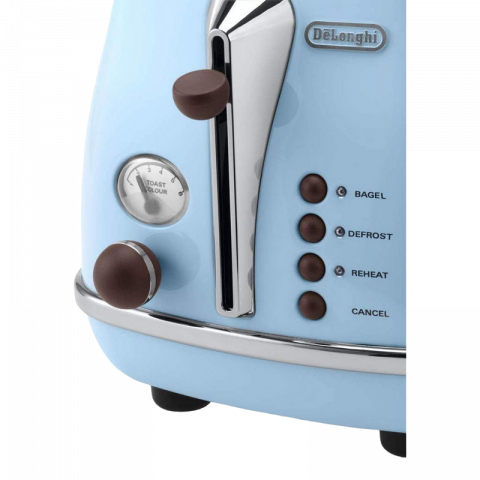 Ретро тостер DeLonghi CTOV 2103 AZ, 900Вт, Голубой [1]