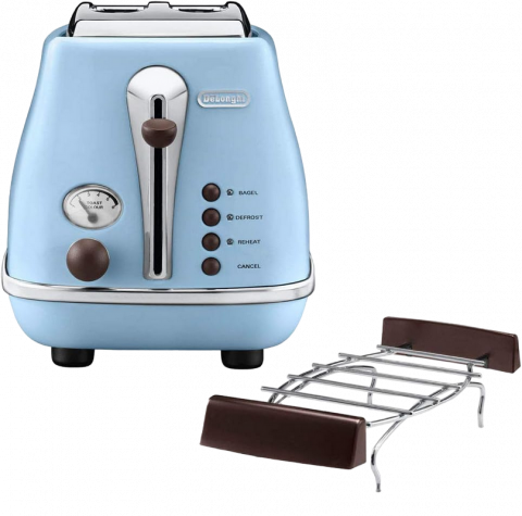Ретро тостер DeLonghi CTOV 2103 AZ, 900Вт, Голубой [3]