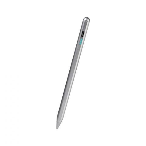 Tucano Stylus Pen Active Magnetic for iPad 7/8/9/10th gen | Air 10.9 4/5th gen | Pro 11 3/4th gen | Pro 12.9 5/6th gen | iPad Mini, Silver [1]