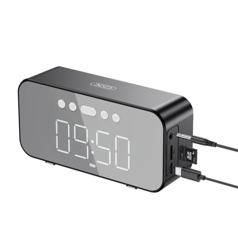 XO F41 Mirror Clock Bluetooth Speaker Black [1]