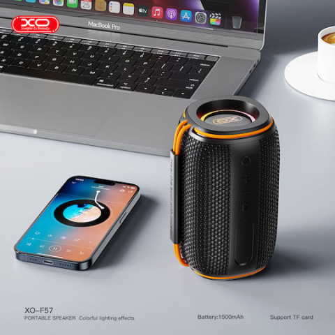 XO F57 Bamboo Outdoor Portable Soundbar 10W  Black+Orange [4]