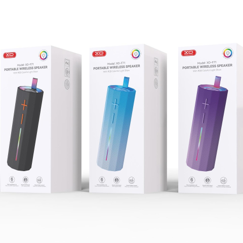 Boxe Portabile - XO F71 Hidden Carrying Handle Cylinder LED Dazzle Speaker black