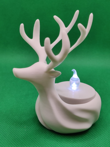 Craciun - Suport de lumânare REN + lumânare LED