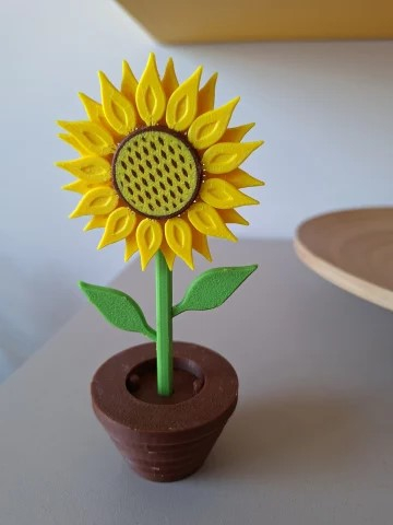 Martisoare - Floarea soarelui 3D în ghiveci