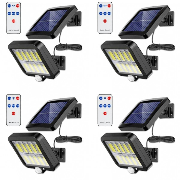 Pachet 4 X Lampa Solara 96 led COB, 260LM, Cu PANOU DETASABIL [12]