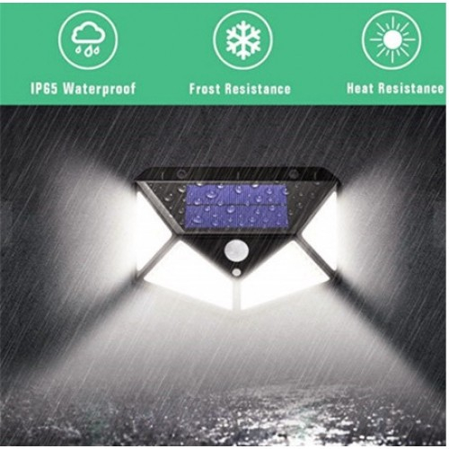 Set 8 x Lampa cu Incarcare Solare, Senzor de Miscare, 3 Moduri de Iluminare, 100 LED, Prindere pe Perete [2]