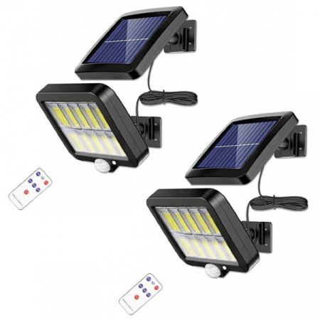 Pachet 2 x Lampa Solara 96 LED COB, cu PANOU DETASABIL [6]