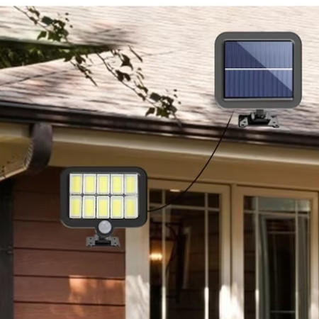 Set 4 x Proiectoare Solare cu Panou Separat Si Senzor de Miscare 120 COB + Telecomanda [10]