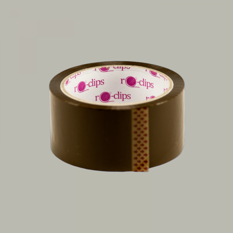 Ambalare  - Banda adeziva 48mm*60m, maro,(adeziv acrilic), ROCLIPS