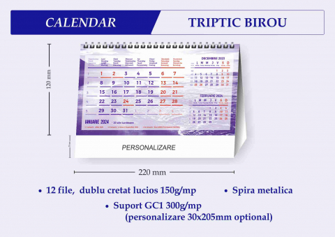 Comunicare si prezentare  - Calendar de birou triptic