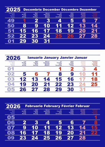 Comunicare si prezentare  - Calendar de perete triptic