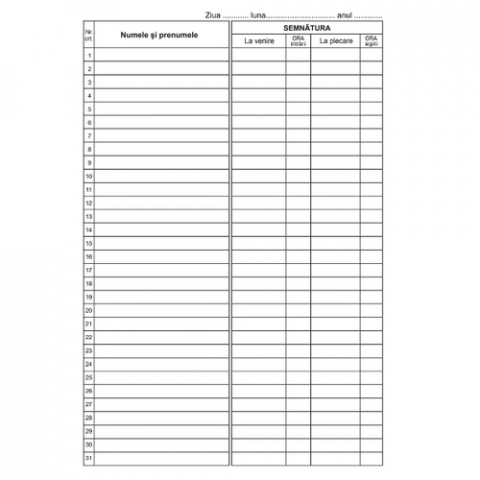 Tipizate - Condica prezenta 100 file