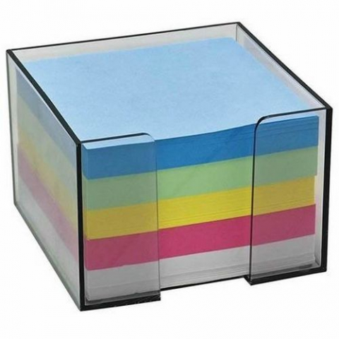 Notes-uri autoadezive - Cub hartie color cu suport din plastic 8.5 * 8.5 cm, 500 file/set