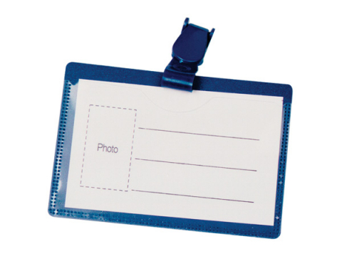 Ecusoane - Ecuson orizontal 60*90mm, plastic mat albastru+ clips