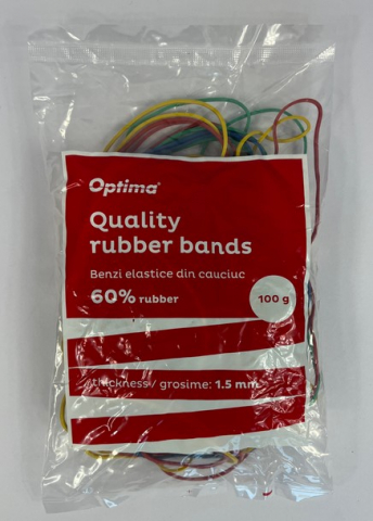Buretiere, elastice - Elastice color,diametru 65mm,100gr,grosime1.5*1.5mm,div.culori, OPTIMA