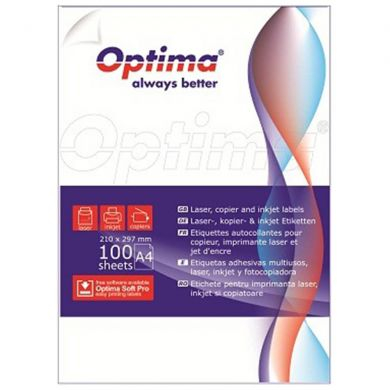 Etichete - Etichete autoadezive 1-24/A4 (210*297mm), albe, 100 coli/top ,OPTIMA