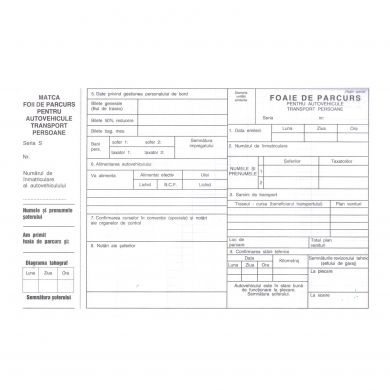 Tipizate - Foaie parcurs transport persoane A4,F/V, 100 file
