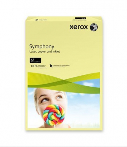 Hartie A4/A3 - Hartie colorata pastel A4 , Galben pal, 80 g/mp ,500 coli /top ,XEROX Symphony