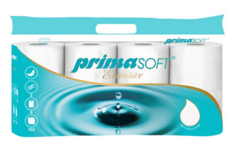 Servetele,prosoape, hartie igienica - Hartie igienica alba, 3 straturi, 8 role/bax, 17.55 m, 150 foi,11.7x9cm