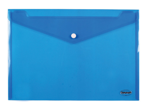  Mape plastic/carton - Mapa plic plastic A4 cu capsa si clapa in V, albastru semitransparent CENTRUM