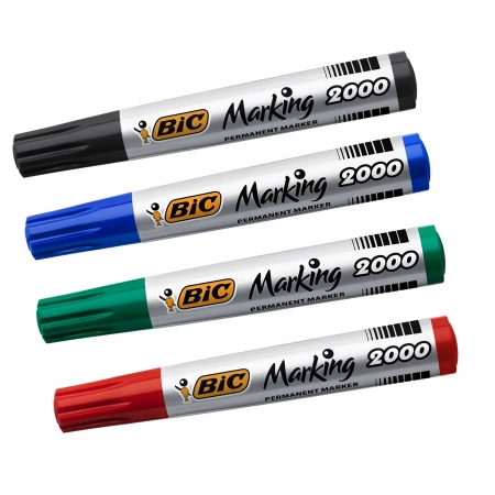 Instrumente de scris - Marker permanent BIC, 1-3mm, varf rotund, R/N/A/V