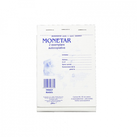 Tipizate - Monetar A6 autocopiativ 2 ex,50 set/car, nepersonalizat
