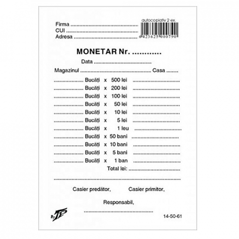 Tipizate - Monetar A6 simplu