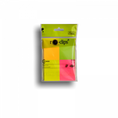 Notes-uri autoadezive - Notes autoadeziv 38*51 mm, 50 file x 4 culori intens, RO-CLIPS